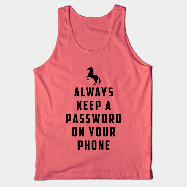 Always keep a password on your phone: Horse Video Orange Shirt Tank Top by Ksarter